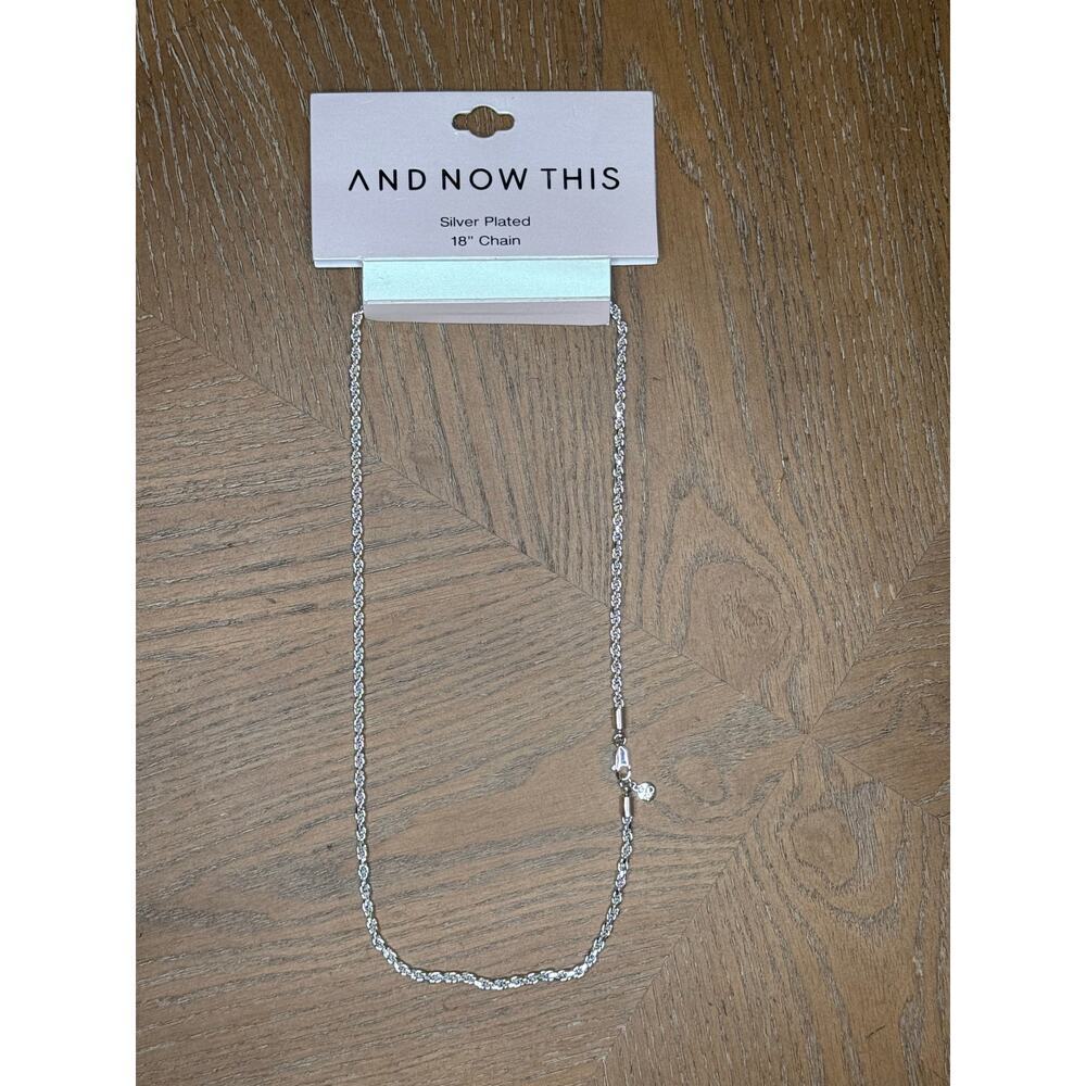 And Now This Silver Plated Rope Chain Necklace 18” - Picture 4 of 5